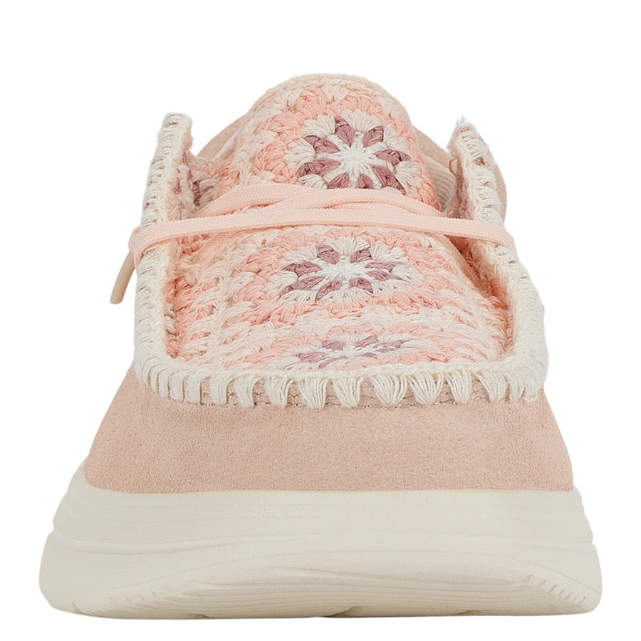 Wendy Comf Suede Crochet ÿ Pale Pink/Multi - Image 5
