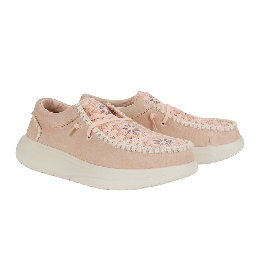 Wendy Comf Suede Crochet ÿ Pale Pink/Multi - Image 3