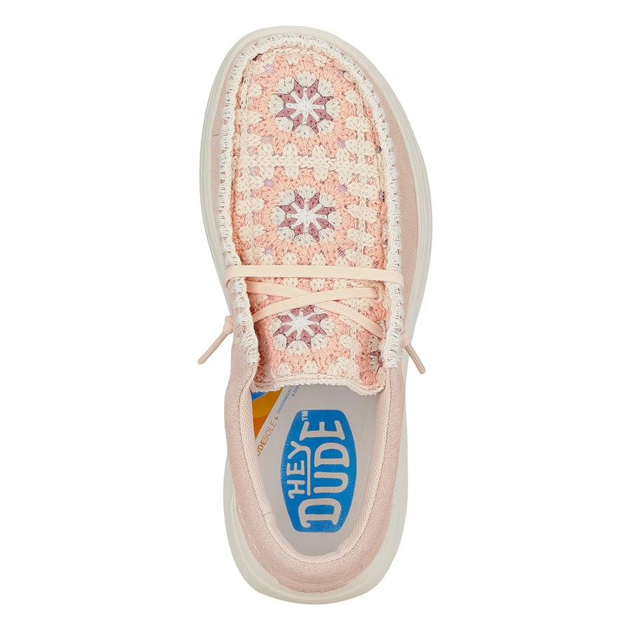 Wendy Comf Suede Crochet ÿ Pale Pink/Multi - Image 7