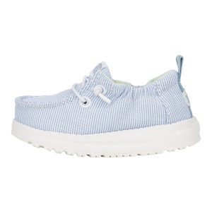 LilDude Slip On Prints ÿ White/Faded Denim