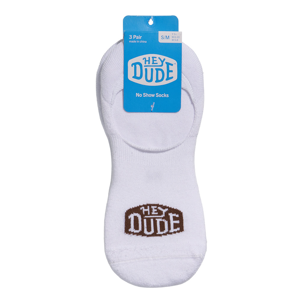 HEYDUDE No Show Sock 3 Pack ÿ White - Image 2