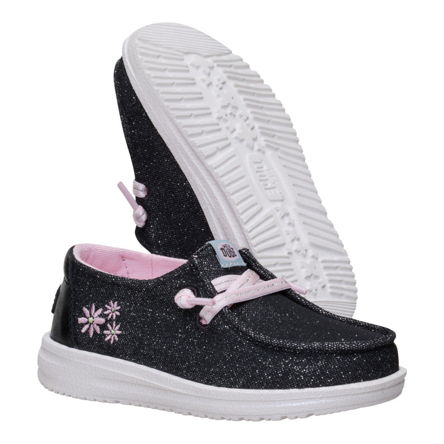 Wendy Toddler Shimmer Flower ÿ Charcoal - Image 3